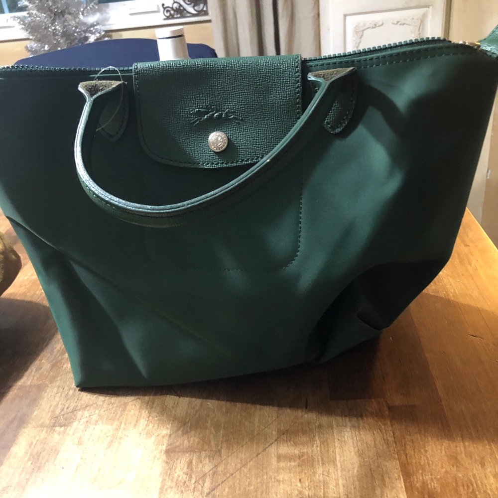 Green longchamp modele depose bag